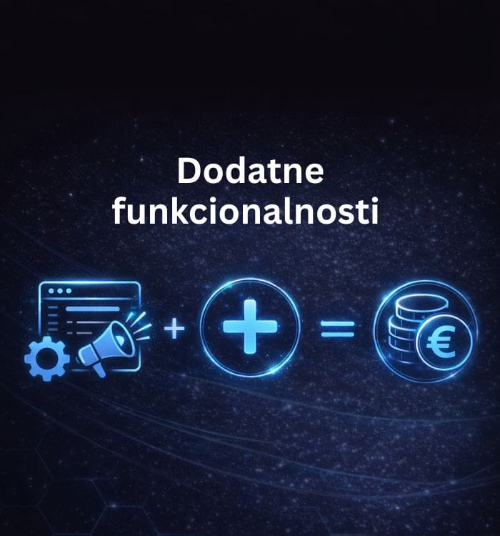 Dodatne funkcionalnosti web stranice – dodatni alati i opcije uz nadoplatu za proširenje mogućnosti stranice.