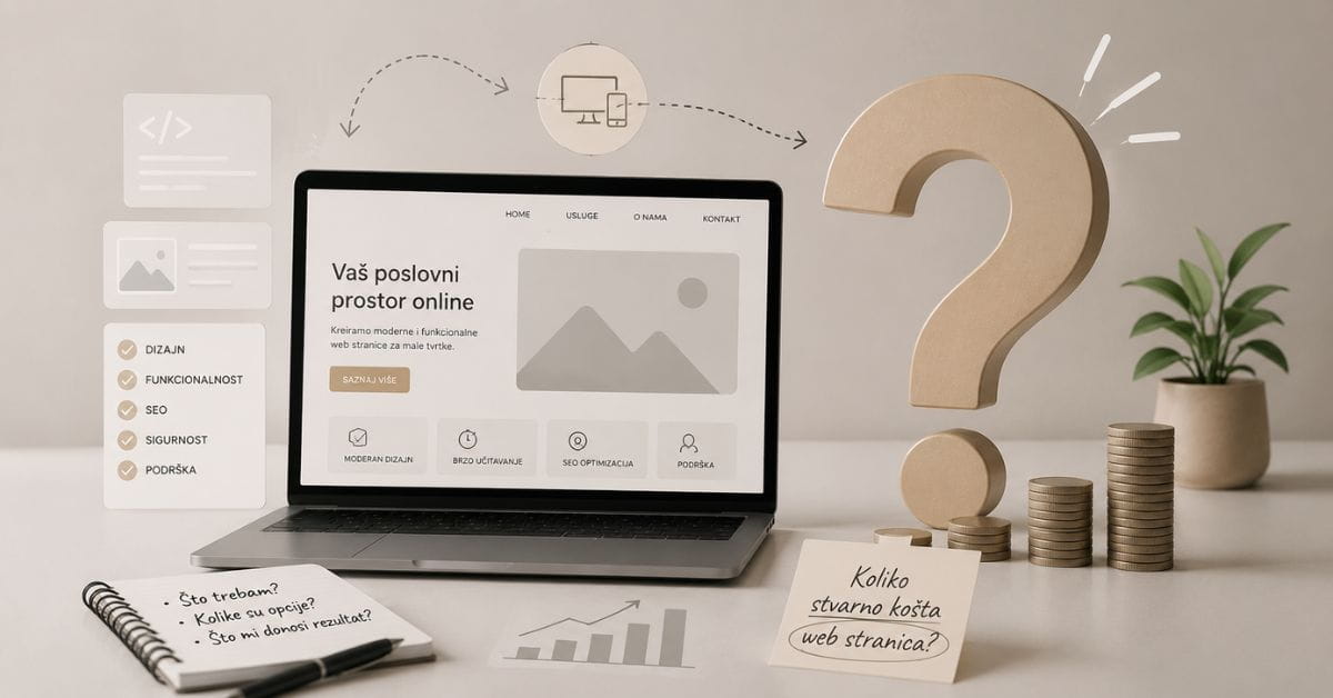 Prikaz troškova i pitanja o stvarnoj cijeni izrade web stranice za malu tvrtku