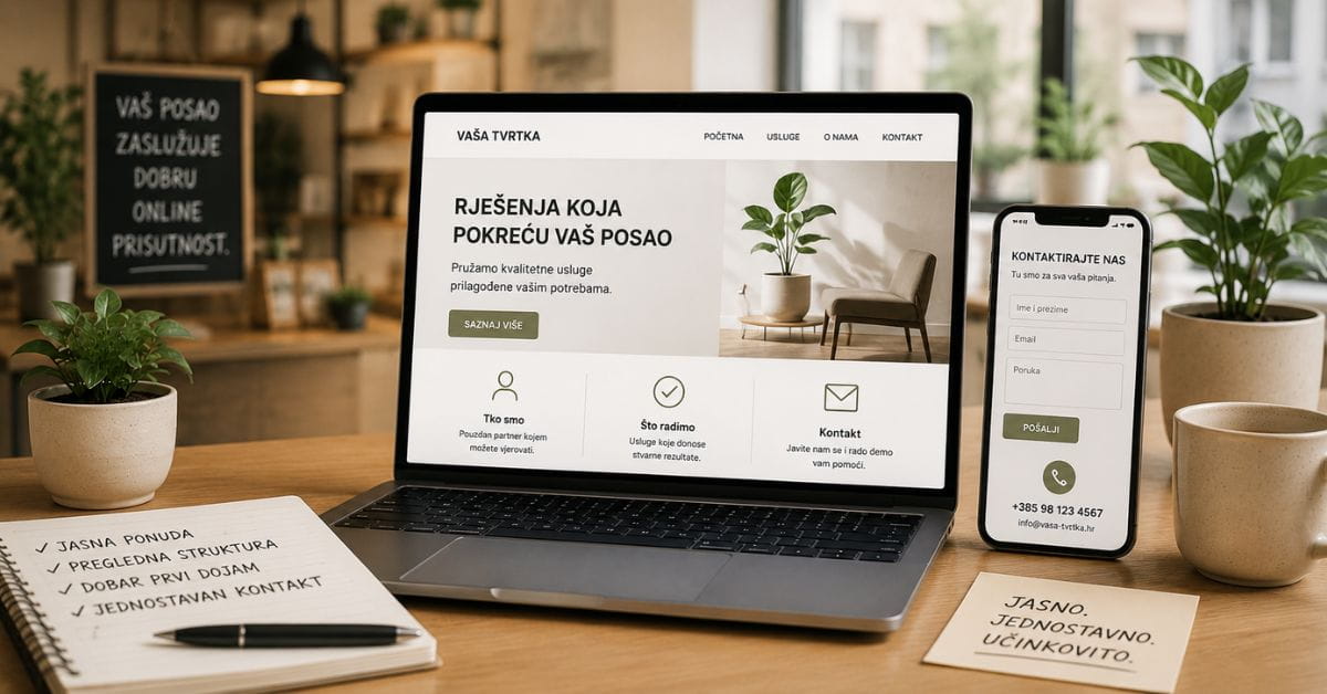 Što mala tvrtka zapravo treba od web stranice – pregledna ponuda i jasan kontakt
