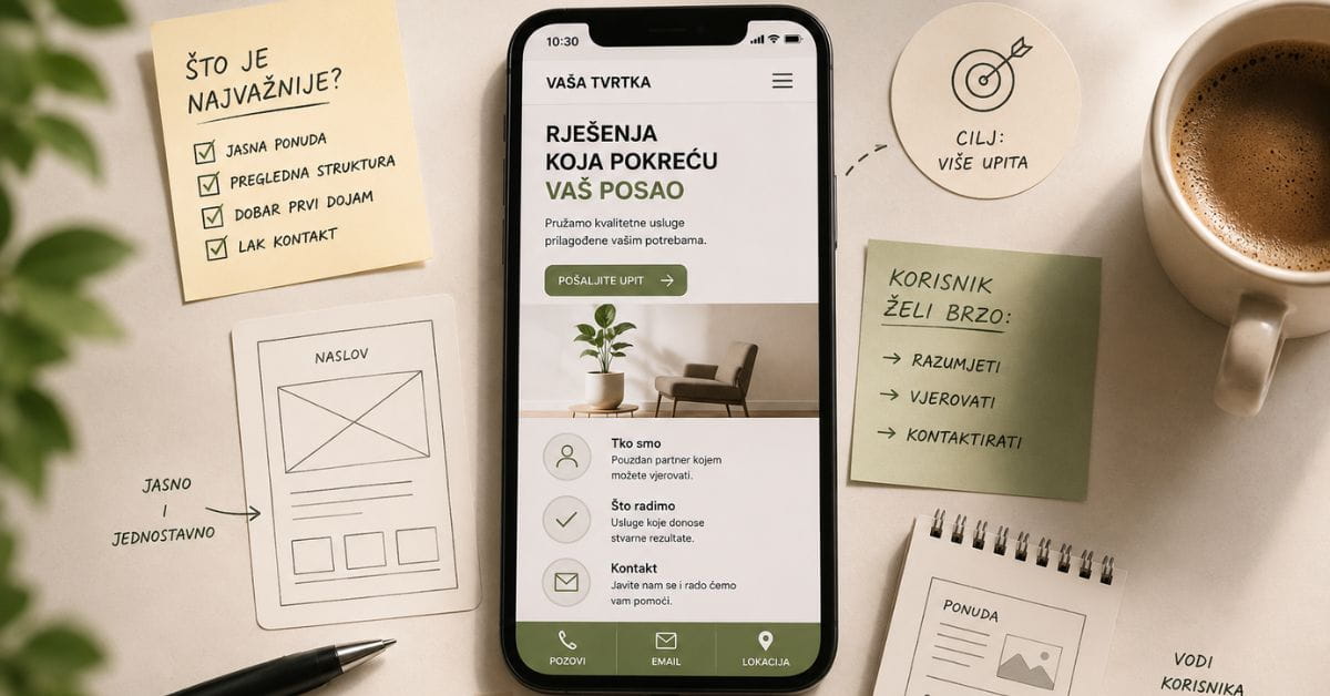 Što mala tvrtka zapravo treba od web stranice – pregledna mobilna verzija i brz kontakt